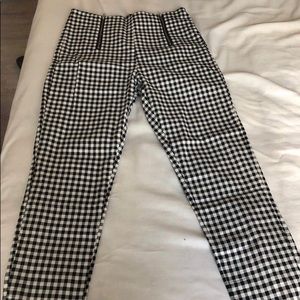 Black and white gingham pants